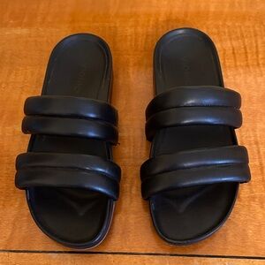 Vionic Black Double Strap Womens Slides
